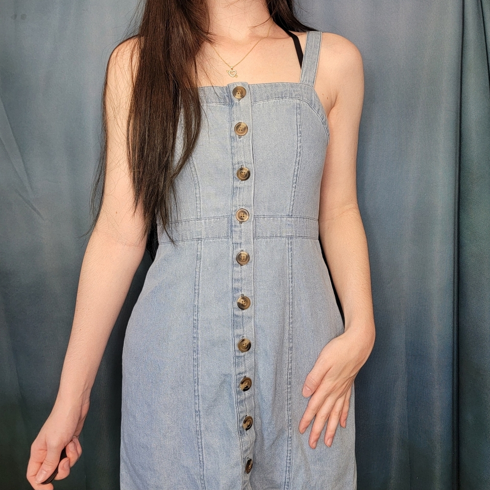 American Eagle Denim Button-Down Dress